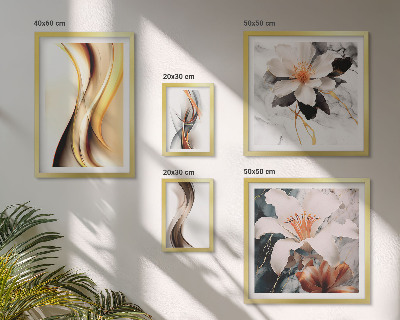 Ensemble de 5 tableaux Fleurs abstraites élégantes