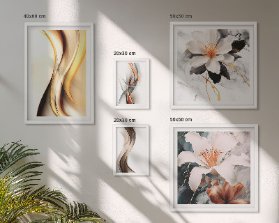 Ensemble de 5 tableaux Fleurs abstraites élégantes