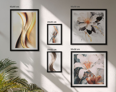 Ensemble de 5 tableaux Fleurs abstraites élégantes