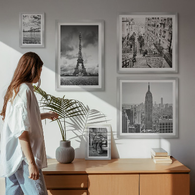 Lot de tableaux encadrés Icônes architecturales des paysages urbains
