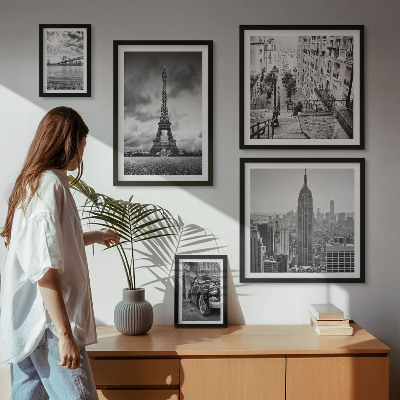 Lot de tableaux encadrés Icônes architecturales des paysages urbains