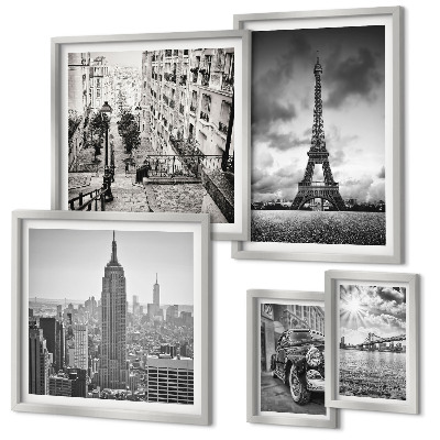 Lot de tableaux encadrés Icônes architecturales des paysages urbains