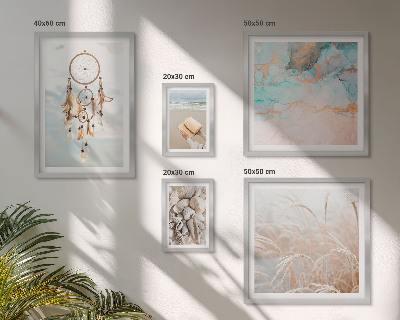 Ensemble de 5 tableaux Rêves bohèmes plage nature