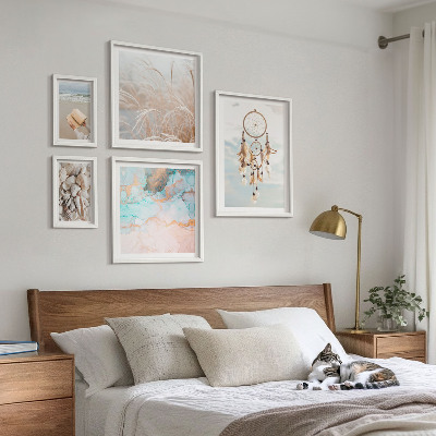 Ensemble de 5 tableaux Rêves bohèmes plage nature