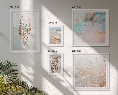Ensemble de 5 tableaux Rêves bohèmes plage nature