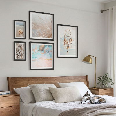Ensemble de 5 tableaux Rêves bohèmes plage nature