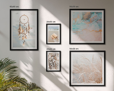 Ensemble de 5 tableaux Rêves bohèmes plage nature