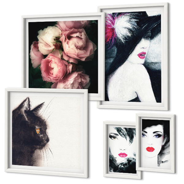 Tableau de décoration murale Portraits élégants de femmes avec des roses