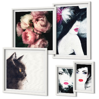 Tableau de décoration murale Portraits élégants de femmes avec des roses