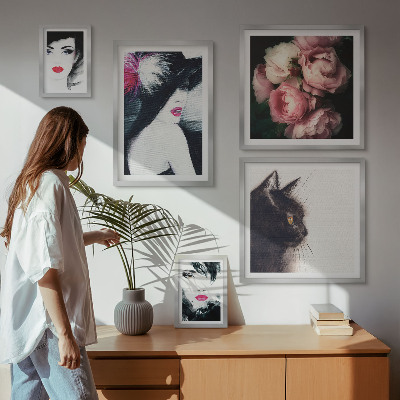 Tableau de décoration murale Portraits élégants de femmes avec des roses
