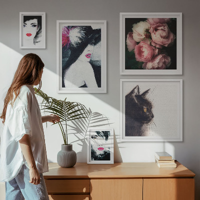 Tableau de décoration murale Portraits élégants de femmes avec des roses