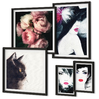 Tableau de décoration murale Portraits élégants de femmes avec des roses