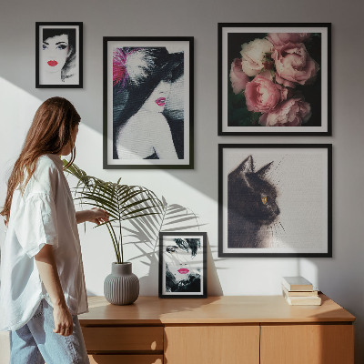 Tableau de décoration murale Portraits élégants de femmes avec des roses