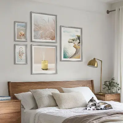 Ensemble de 5 tableaux motifs de livres relaxants