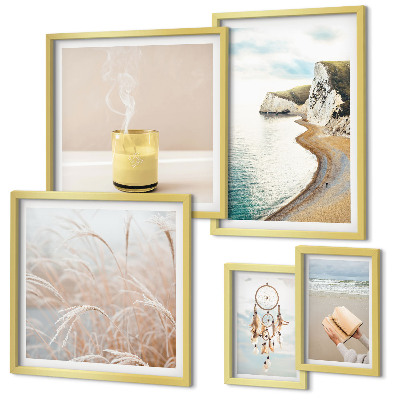 Ensemble de 5 tableaux Thèmes de livres relaxants
