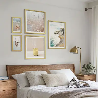 Ensemble de 5 tableaux motifs de livres relaxants