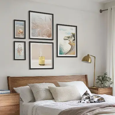 Ensemble de 5 tableaux motifs de livres relaxants