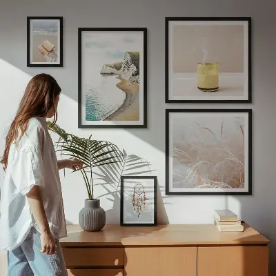 Ensemble de 5 tableaux motifs de livres relaxants
