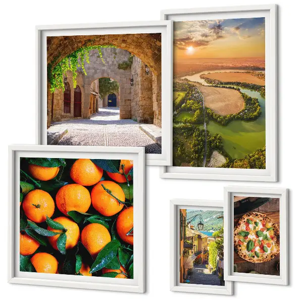 Lot de tableaux encadrés paysages naturels aux inspirations italiennes