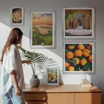 Lot de tableaux encadrés paysages naturels aux inspirations italiennes