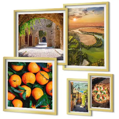 Lot de tableaux encadrés paysages naturels aux inspirations italiennes