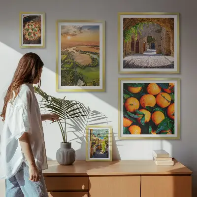 Lot de tableaux encadrés paysages naturels aux inspirations italiennes