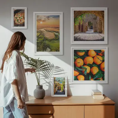 Lot de tableaux encadrés paysages naturels aux inspirations italiennes