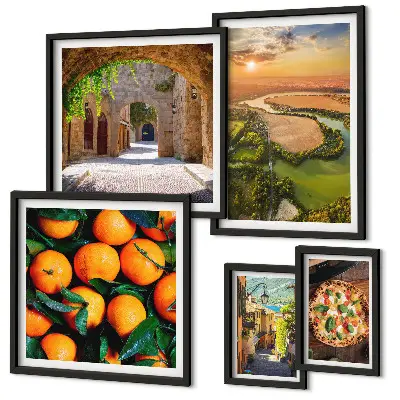 Lot de tableaux encadrés paysages naturels aux inspirations italiennes