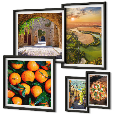 Lot de tableaux encadrés Paysages naturels aux saveurs italiennes