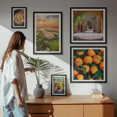 Lot de tableaux encadrés paysages naturels aux inspirations italiennes