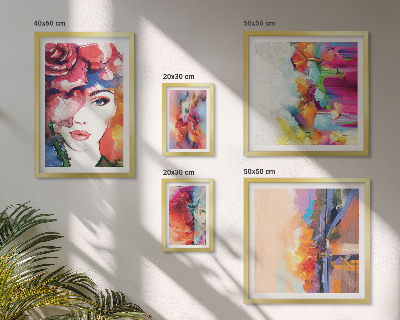 Ensemble de 5 tableaux Portraits abstraits colorés