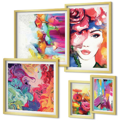 Tableau de décoration murale Portraits abstraits colorés