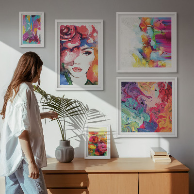 Tableau de décoration murale Portraits abstraits colorés