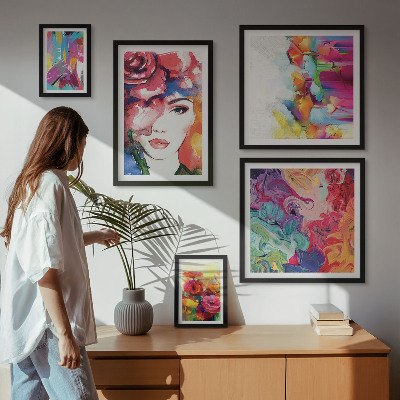 Tableau de décoration murale Portraits abstraits colorés