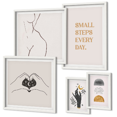 Ensemble de 5 tableaux Motivation, pensée positive, minimalisme