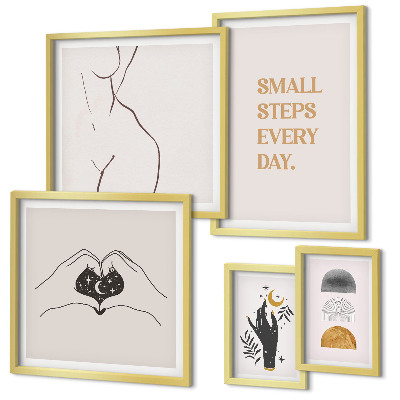 Ensemble de 5 tableaux Motivation, pensée positive, minimalisme