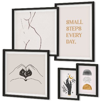 Ensemble de 5 tableaux Motivation, pensée positive, minimalisme