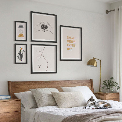 Ensemble de 5 tableaux Motivation, pensée positive, minimalisme