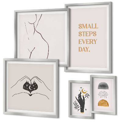 Ensemble de 5 tableaux Motivation, pensée positive, minimalisme