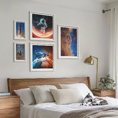 Tableaux encadrés Voyages spatiaux dans la galaxie lot de tableaux