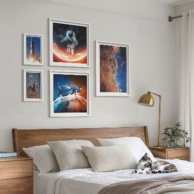 Lot de tableaux encadrés Voyages spatiaux dans la galaxie