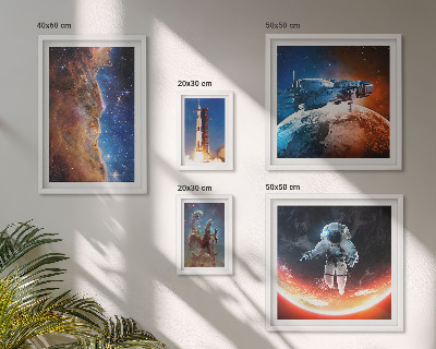 Lot de tableaux encadrés Voyages spatiaux dans la galaxie