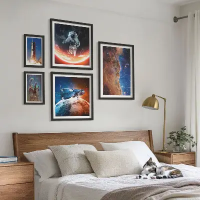 Tableaux encadrés Voyages spatiaux dans la galaxie lot de tableaux