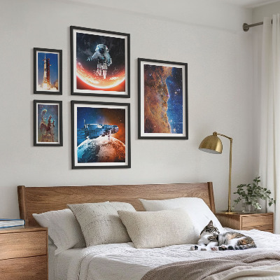 Lot de tableaux encadrés Voyages spatiaux dans la galaxie