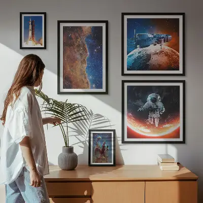 Tableaux encadrés Voyages spatiaux dans la galaxie lot de tableaux