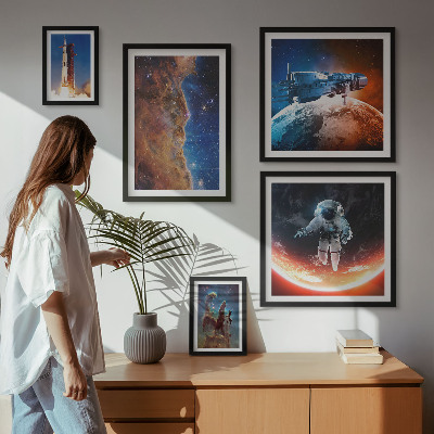Lot de tableaux encadrés Voyages spatiaux dans la galaxie