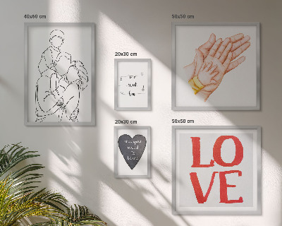 Ensemble de 5 tableaux Famille, amour, chaleur, bonheur