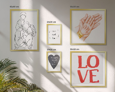 Ensemble de 5 tableaux Famille, amour, chaleur, bonheur