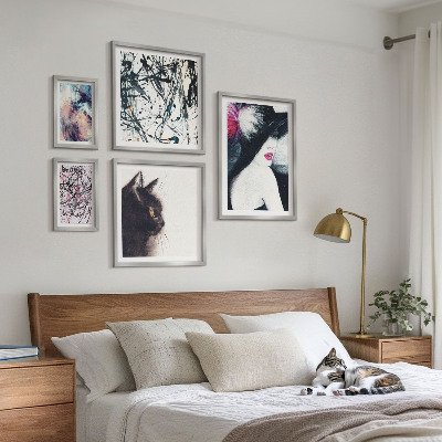 Ensemble de 5 tableaux Portraits abstraits stylés