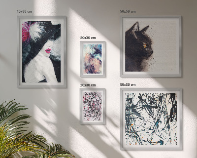 Ensemble de 5 tableaux Portraits abstraits stylés